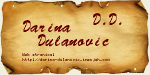 Darina Dulanović vizit kartica